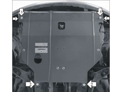 Защита картера и КПП Мотодор сталь 2 мм для Nissan Almera/Almera Classic 2000-2013