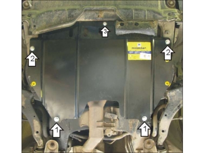 Защита картера и КПП Мотодор сталь 2 мм для Nissan Murano 2002-2008