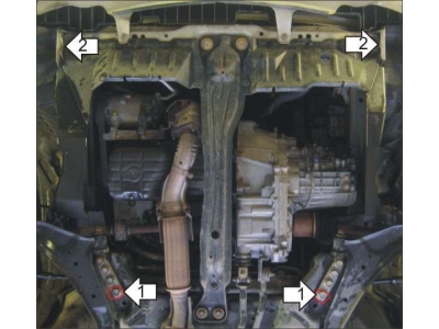 Защита картера и КПП Мотодор сталь 2 мм для Nissan Almera 2000-2006