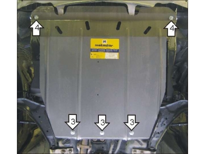 Защита картера и КПП Мотодор сталь 2 мм для Nissan Almera 2000-2006