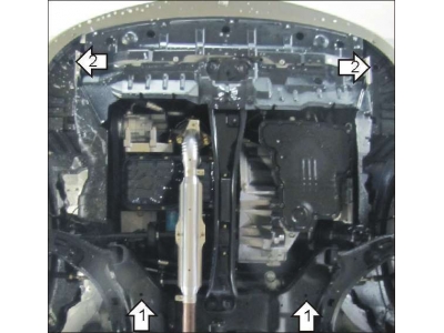 Защита картера и КПП Мотодор сталь 2 мм для Nissan Almera Classic 2006-2013