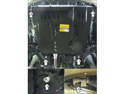 Защита картера и КПП Мотодор сталь 2 мм для Nissan Almera Classic 2006-2013