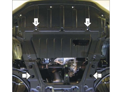 Защита картера и КПП Мотодор сталь 2 мм для Nissan Qashqai/Qashqai +2 2007-2014