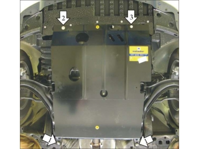 Защита картера и КПП Мотодор сталь 2 мм для Nissan Note/Micra 2003-2014 01437