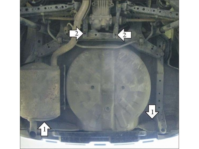 Защита заднего бампера Мотодор сталь 2 мм для Nissan X-Trail T31 2007-2015 01440