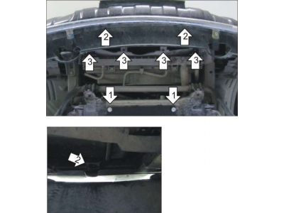 Защита радиатора Мотодор сталь 2 мм для Nissan Pathfinder 2010-2014