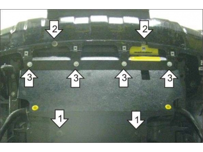 Защита радиатора Мотодор сталь 2 мм для Nissan Pathfinder 2010-2014