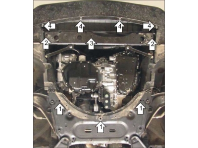 Защита картера и КПП Мотодор сталь 2 мм для Nissan Qashqai 2014-2015 01453