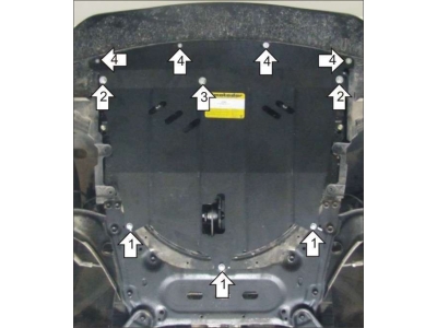 Защита картера и КПП Мотодор сталь 2 мм для Nissan Qashqai 2014-2015 01453