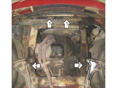 Защита картера и КПП Мотодор сталь 2 мм для Opel Vectra A 1988-1995