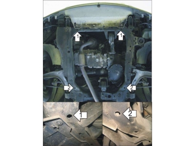 Защита картера и КПП Мотодор сталь 2 мм для Opel Vectra C 2002-2008