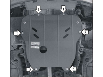 Защита картера и КПП Мотодор сталь 2 мм для Opel Zafira/Astra H 2004-2015