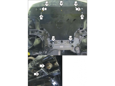Защита картера и КПП Мотодор сталь 2 мм для Opel Vivaro 2001-2018