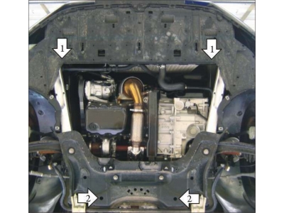 Защита картера и КПП Мотодор сталь 2 мм для Peugeot 308/3008/Citroen C4/C4 Picasso 2007-2021 01612