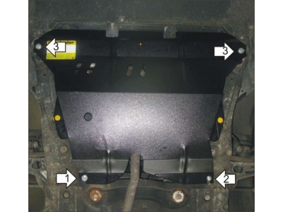 Защита картера, КПП и радиатора Мотодор сталь 2 мм для Peugeot Expert 2007-2012
