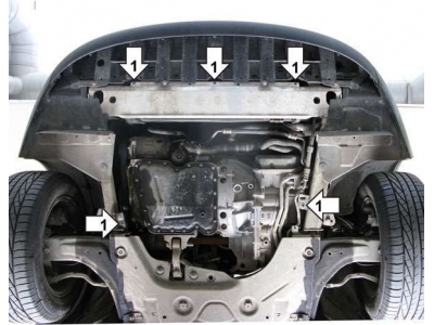 Защита картера и КПП Мотодор сталь 2 мм для Renault Laguna 3 2007-2015