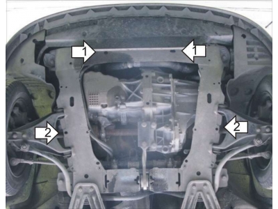 Защита картера и КПП Мотодор сталь 2 мм для Renault Symbol/Kangoo 1998-2008