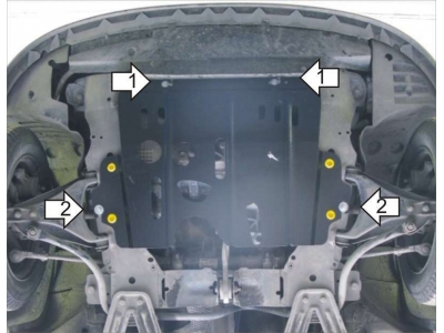 Защита картера и КПП Мотодор сталь 2 мм для Renault Symbol/Kangoo 1998-2008