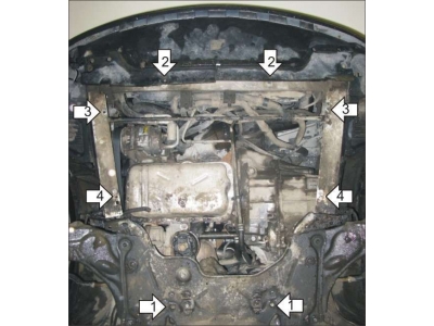 Защита картера и КПП Мотодор сталь 2 мм для Renault Espace 2002-2014