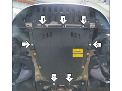 Защита картера и КПП Мотодор сталь 2 мм для Renault Scenic/Megane/Fluence 2009-2017