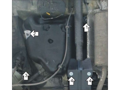 Защита бензобака Мотодор сталь 2 мм для Renault Kaptur/Duster/Nissan Terrano 2011-2021