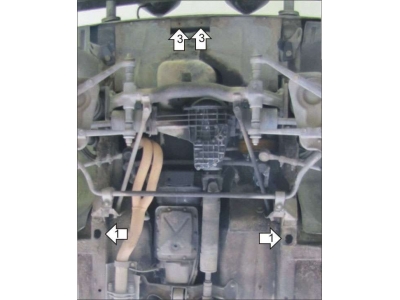Защита картера, КПП и дифференциала Мотодор сталь 2 мм для Нива ВАЗ 2121 1976-2006