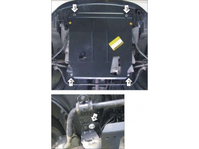Защита картера и КПП Мотодор сталь 2 мм для Lada Granta 2011-2021