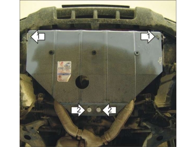 Защита картера и радиатора Мотодор сталь 2 мм для Subaru Forester 1997-2002