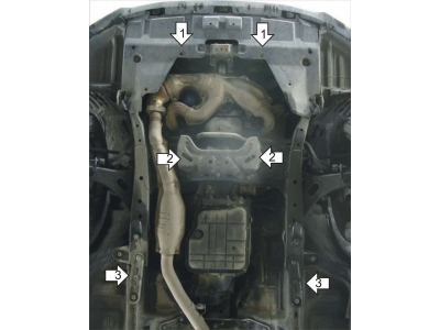 Защита картера и КПП Мотодор сталь 2 мм для Subaru Legacy/Outback 2009-2015