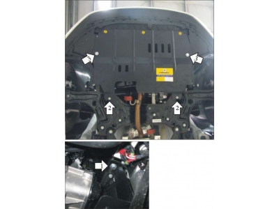 Защита картера и КПП Мотодор сталь 2 мм для Skoda/Volkswagen/Seat 2006-2020 02308