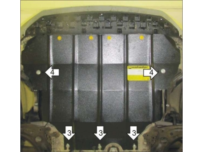 Защита картера и КПП Мотодор на универсал/хетчбек сталь 2 мм для Volkswagen/Audi/Skoda/Seat 2012-2020