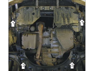 Защита картера и КПП Мотодор сталь 2 мм для Suzuki Liana 2001-2008