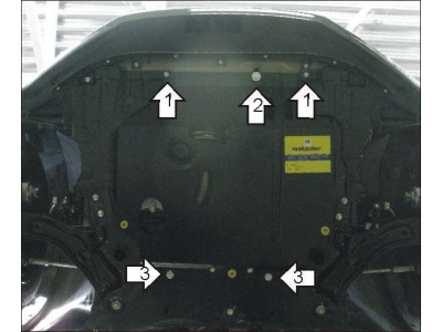 Защита картера и КПП Мотодор сталь 2 мм для Suzuki Splash 2009-2014