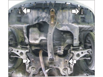 Защита картера и КПП Мотодор сталь 2 мм для Toyota Avensis 1997-2002