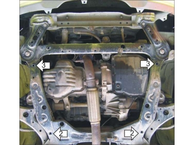 Защита картера и КПП Мотодор сталь 2 мм для Toyota Camry/Previa 2000-2006