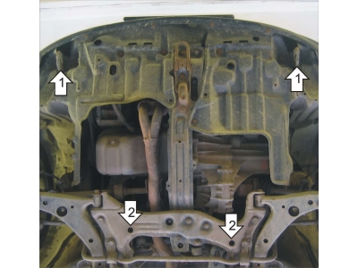 Защита картера и КПП Мотодор сталь 2 мм для Toyota Corolla 1997-2001