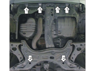 Защита картера и КПП Мотодор сталь 2 мм для Toyota RAV4 2000-2005