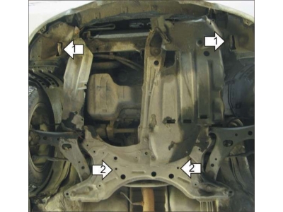 Защита картера и КПП Мотодор сталь 2 мм для Toyota Celica 1999-2006
