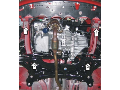Защита картера и КПП Мотодор сталь 2 мм для Toyota Yaris 2005-2011 02527