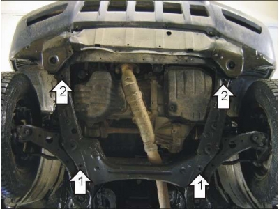 Защита картера и КПП Мотодор сталь 2 мм для Toyota Highlander/Lexus RX300/330/350 2001-2009
