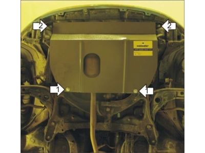 Защита картера и КПП Мотодор сталь 2 мм для Toyota Vitz 2005-2011