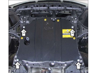 Защита картера и КПП Мотодор сталь 2 мм для Toyota IQ 2008-2021