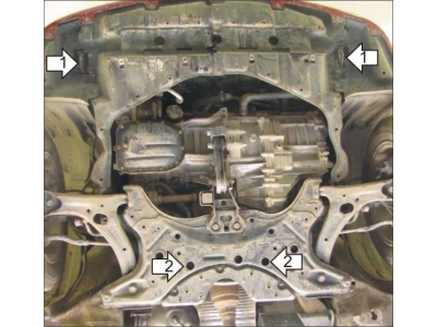 Защита картера и КПП Мотодор сталь 2 мм для Toyota Prius 2003-2008