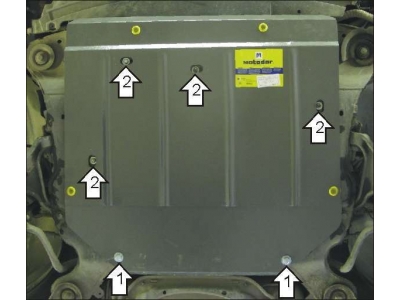 Защита картера и КПП Мотодор сталь 2 мм для Volvo XC70/S60 2000-2010