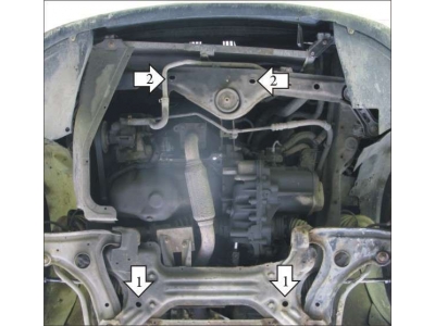 Защита картера и КПП Мотодор сталь 2 мм для Volkswagen Vento/Golf/Passat B3 1991-1998