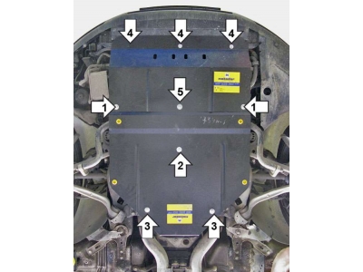 Защита картера и КПП Мотодор сталь 2 мм для Volkswagen Phaeton 2002-2010