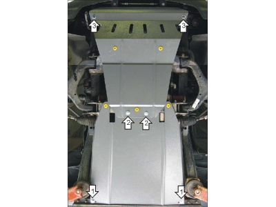 Защита картера, КПП и радиатора Мотодор сталь 2 мм для Ssangyong Rexton 2002-2015