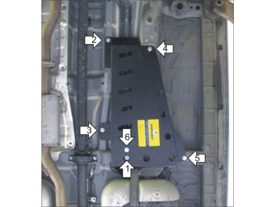 Защита топливных трубок Мотодор сталь 2 мм для SsangYong Actyon new 2010-2013
