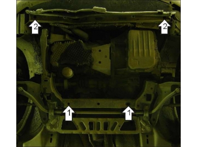 Защита картера и КПП Мотодор сталь 2 мм для Dodge Neon 1999-2003