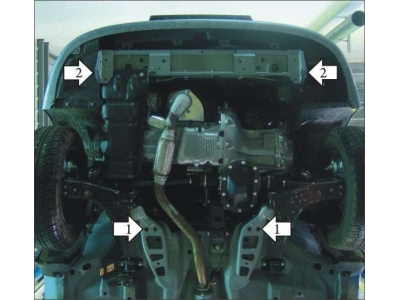 Защита картера и КПП Мотодор сталь 2 мм для Chevrolet Lanos/ZAZ Sens 1997-2009